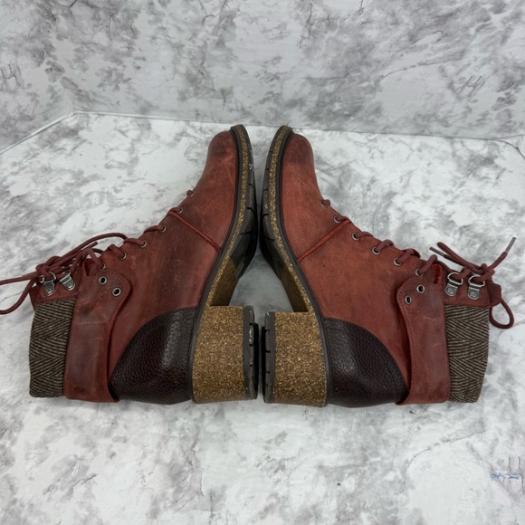 AETREX Aubrey Brownish Red Leather Hiking Waterproof Boots Women's US Size 8.5 - Picture 6 of 16